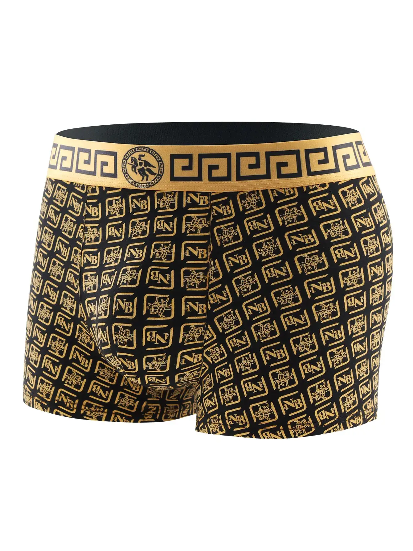 4 pieces - men's underwear briefs, trend-print boxers, stylish statement men's briefs, breathable standard boxers