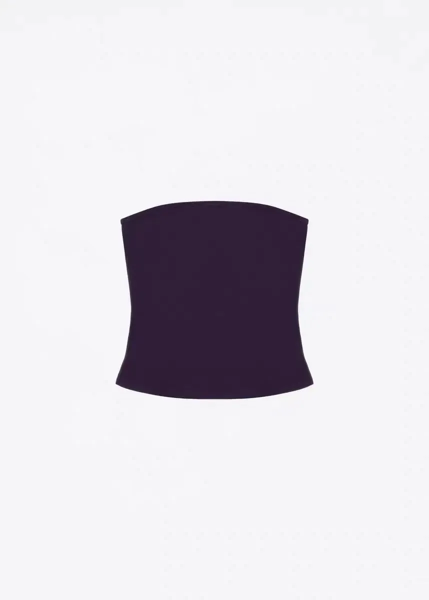 Tank Celadon Green & Coffee Brown Bandeau Crop Top Minimalist Y2K High-Stretch Top