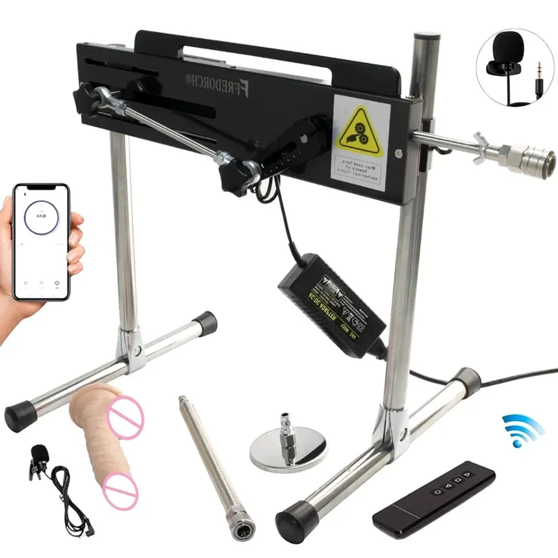Dildo-Automatic Woman Sex Machine with Dildo Accessories Quick Air Masturbation Machine 120 Watt Power Telescopic Sex Toys