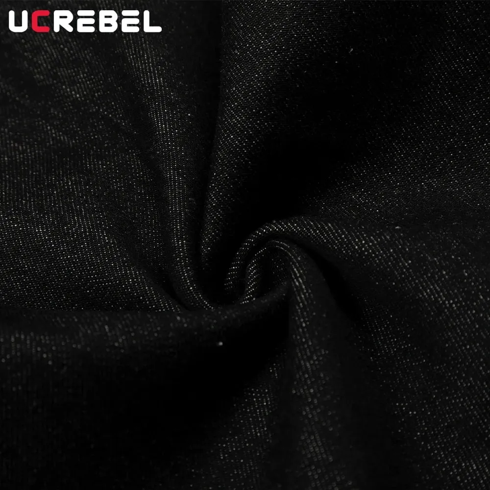 Airplane Buckle Jeans Mens High Street Wide Leg Baggy Denim Pants Man