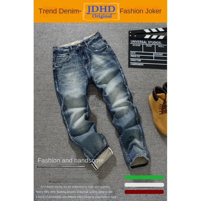 Spring/Summer Retro Trendy Brand American Jeans Men's Versatile Harlan Slimming Heavy Weight High Street Trendy Denim Pants