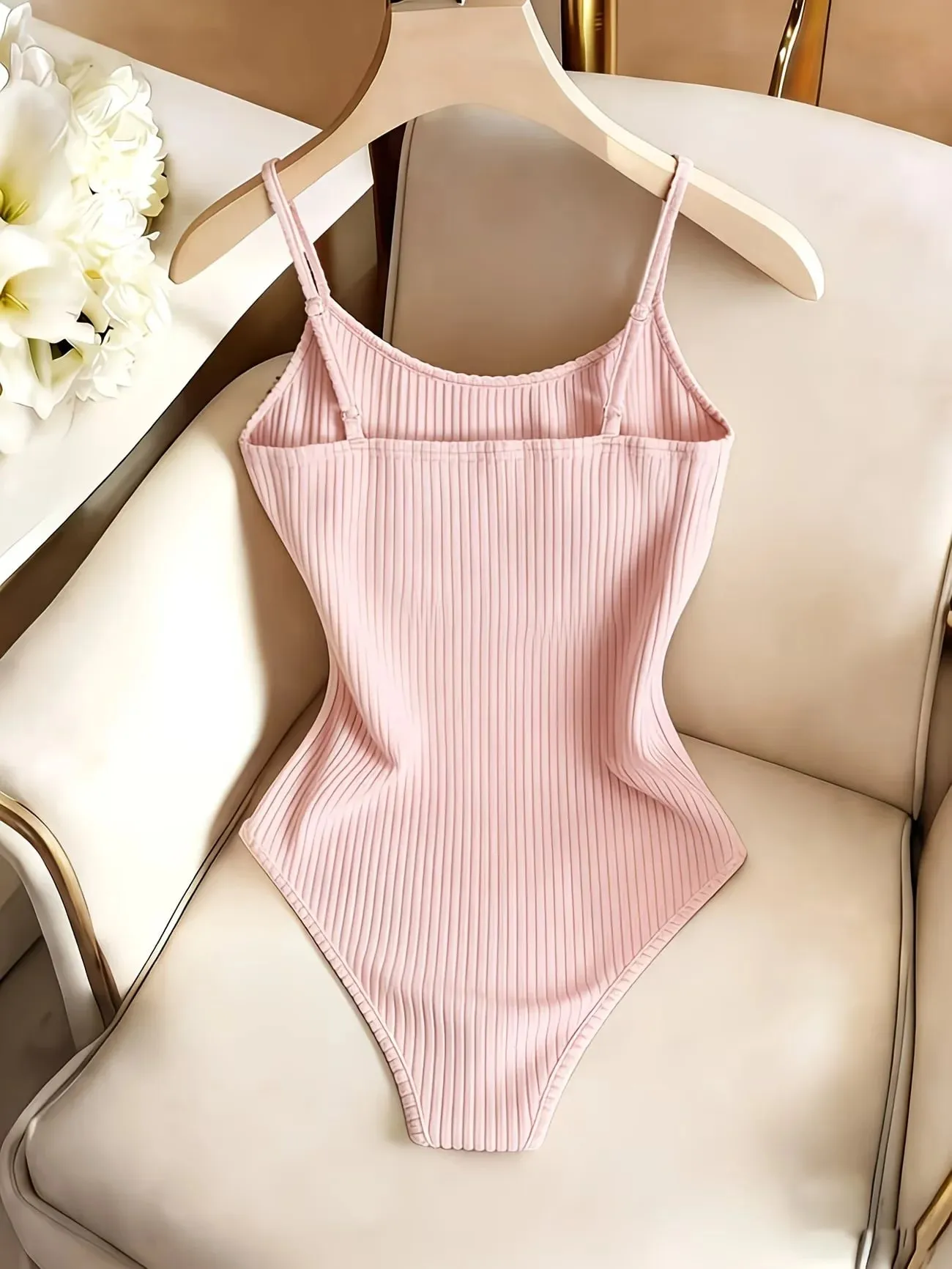 Leila Spaghetti Strap Bodysuit Casual Bodysuit Basic Bodysuit Innerwear Bodysuit Outing Bodysuit Holiday Bodysuit Beach Bo