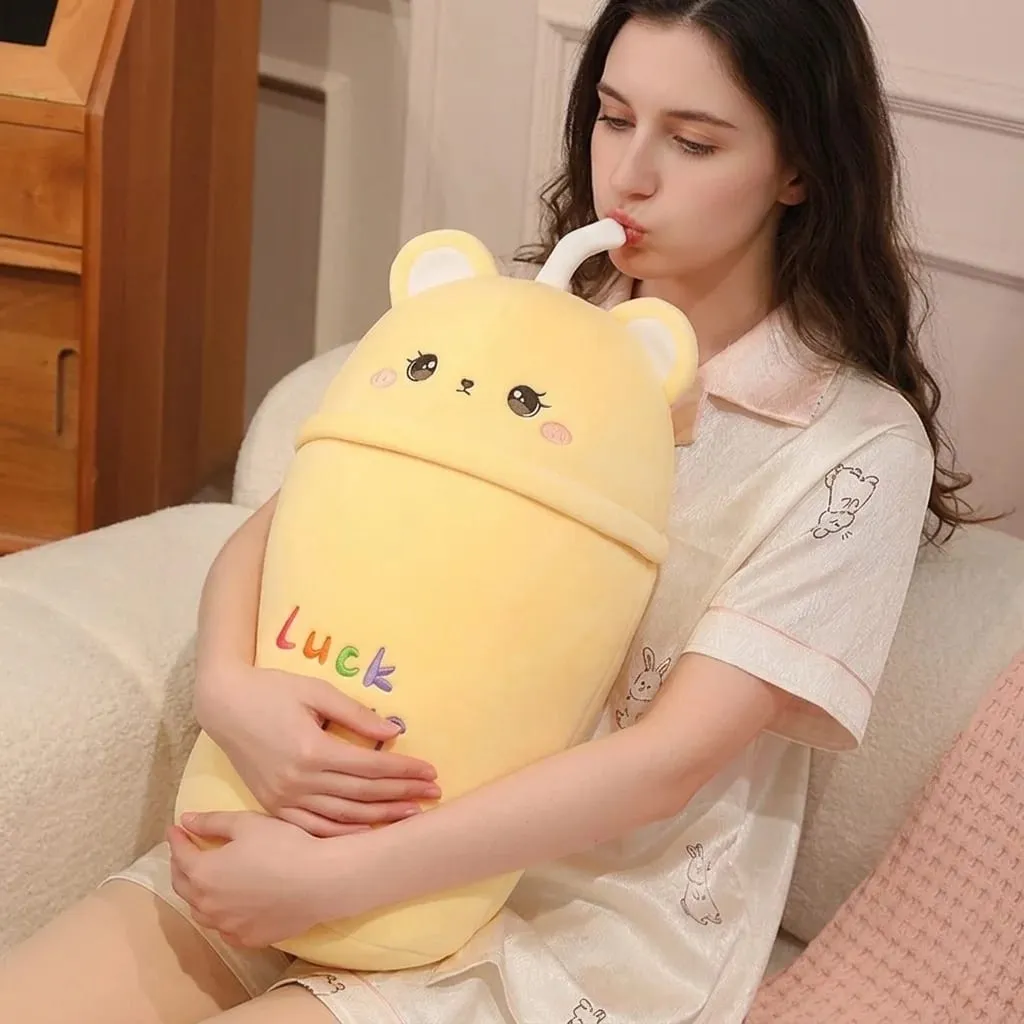 Milk Tea Cup Plush Pillow Animal Stuffed Soft Sofa Cushion Squishy Blanket Adorably Home Decor Toys Birthday Surprise Gifts