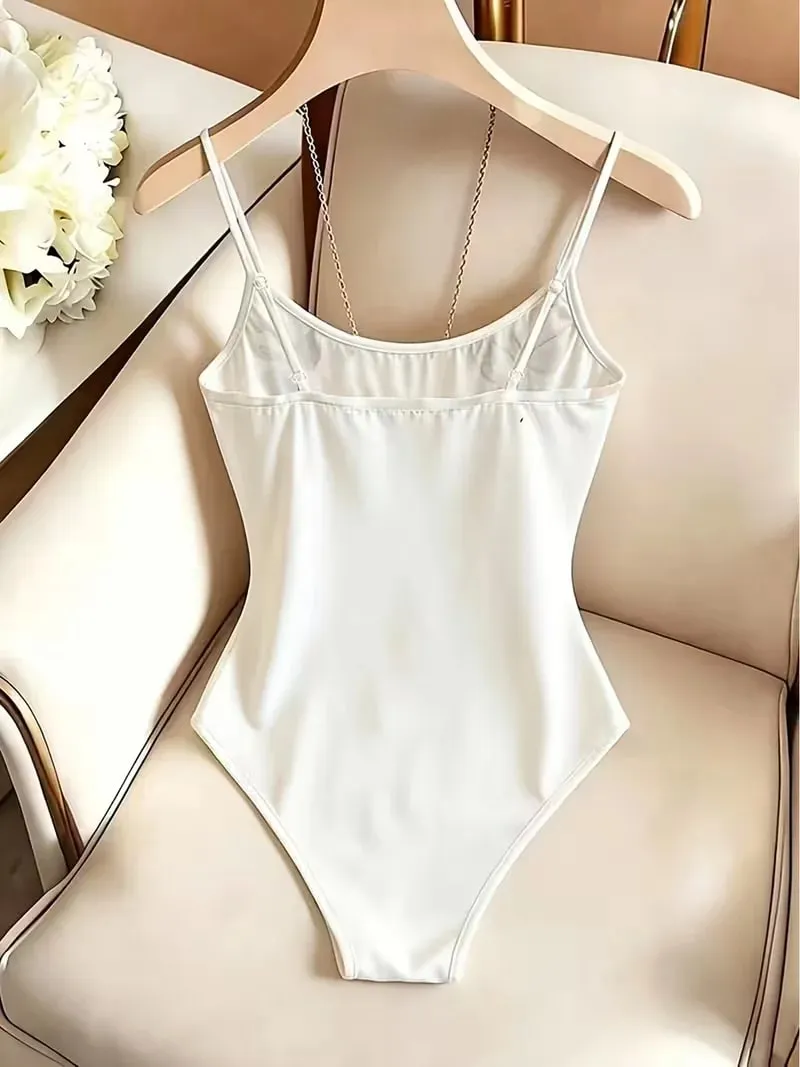 Elegant Butterfly Floral Embroidery Bodysuit Women Spaghetti Strap Slim High‑Cut One‑Piece Bodycon Jumpsuit
