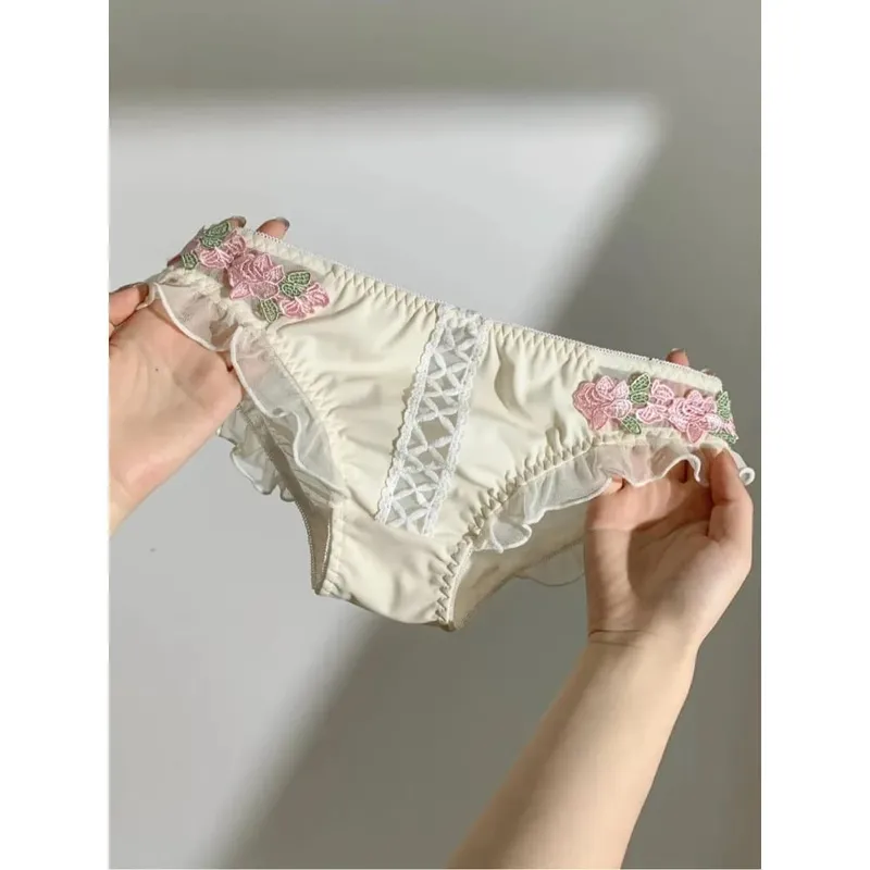 US Hot Sweet Japanese Lace Women Lingerie Set Pure Desire Sexy Push‑Up Wireless Thin Cup Breathable Light Summer Bra 32‑38 Size