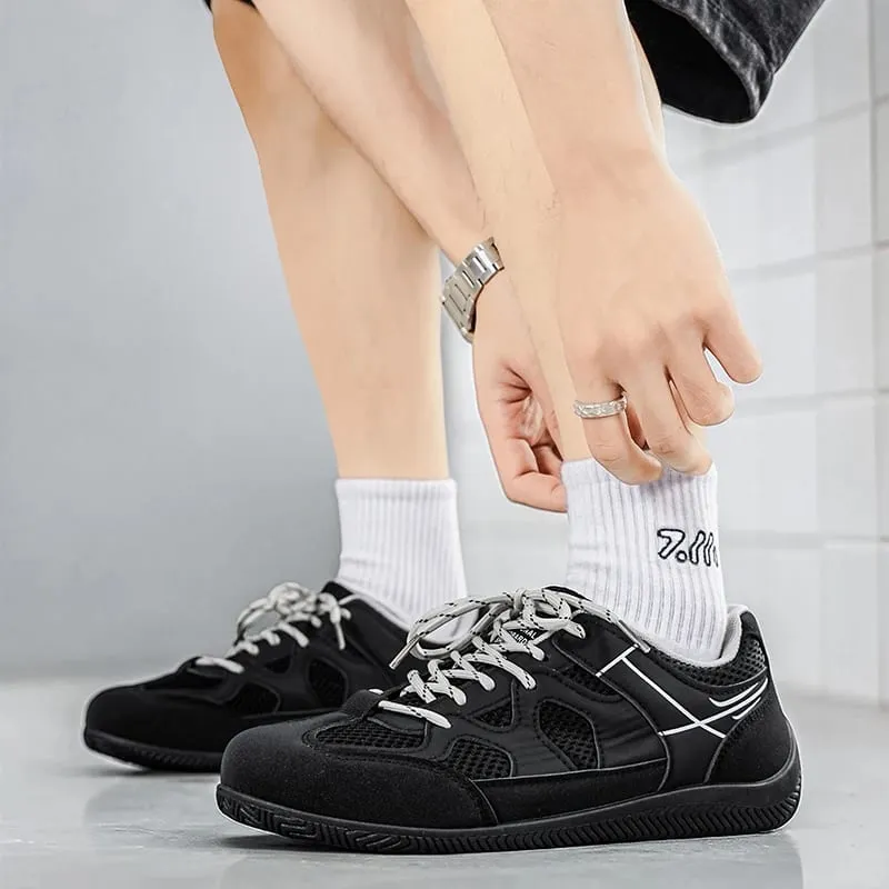 New Sneakers for Men's Outdoor Fabric Footwear Fashion New Man Breathable Anti Slip Mesh Walking Flat Sole Tennis Athletic Shoes
