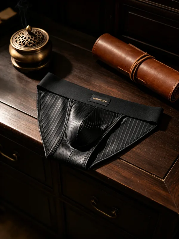 Mannen Ondergoed Glanzend Gestreepte Driehoek Slips Front Ardennen Pouch Sexy Laagbouw Slim Fit Dagelijks Heren Onderbroek DP915