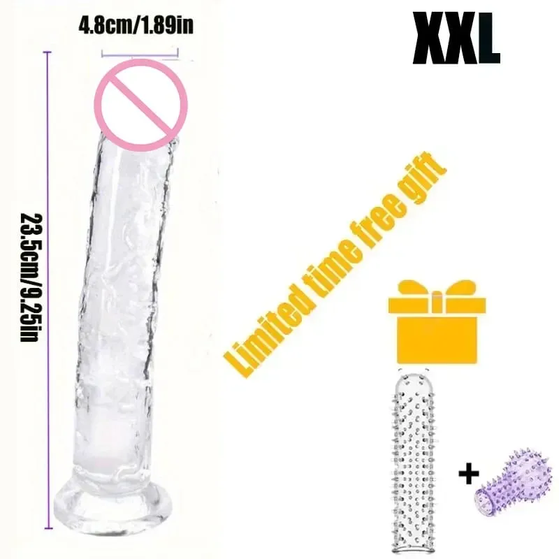 Transparent Soft Jelly Dildos Strong Suction Cup Female Anal Masturbator Clitoral Stimulator Big Dick Lesbian Women Sex Toys 18+