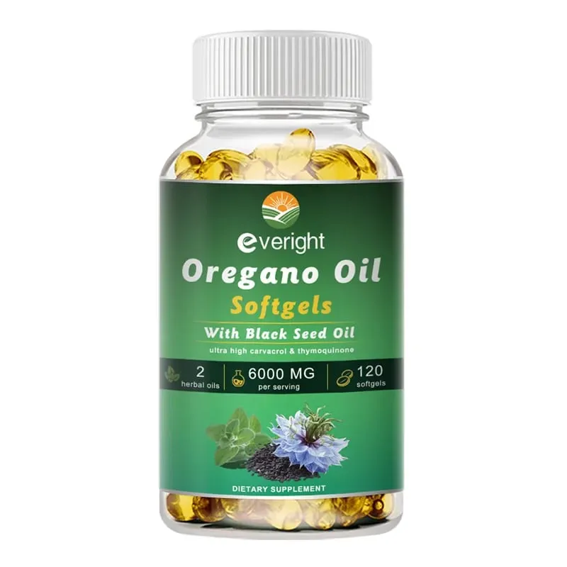 Organic Oregano Oil with Black Seed Oil – Antioxidant Digestive Support Intestinal Flora Balance & Immune System Health