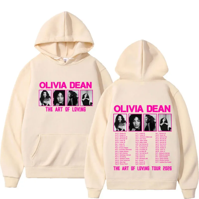 Olivia Dean Art of Loving Tour 2026 Graphic Hoodie Men Women Fashion Sweatshirts Loose Casual Oversized Pullover Streetwear Tops