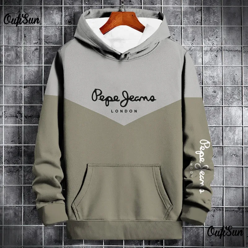 Autumn and Winter Casual Men's Hoodies Funny Splice 3D Print Sweatshirts Outdoor Sports Pullover Fashion Trend y2k Clothes Tops