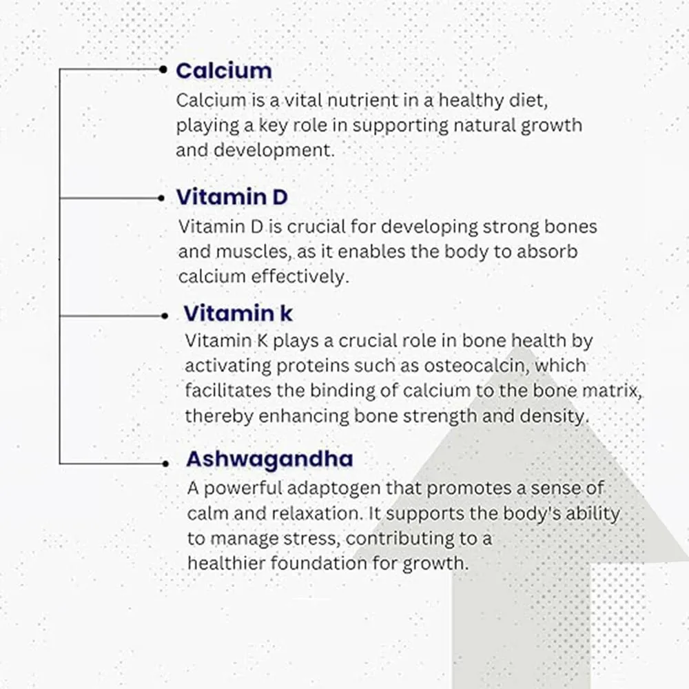 Heightener - Natural Height Growth Supplement for Kids Teens and Adults to Increase Bone Strength and Grow Taller Height Pills