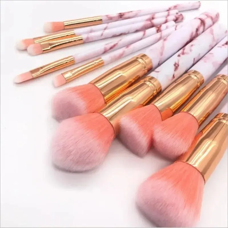 10/20Pc Marbling Handle Makeup Brushes Set Powder Foundation Eyeshadow Lip Blush Make Up Brush Set Professional Beauty Tools Kit
