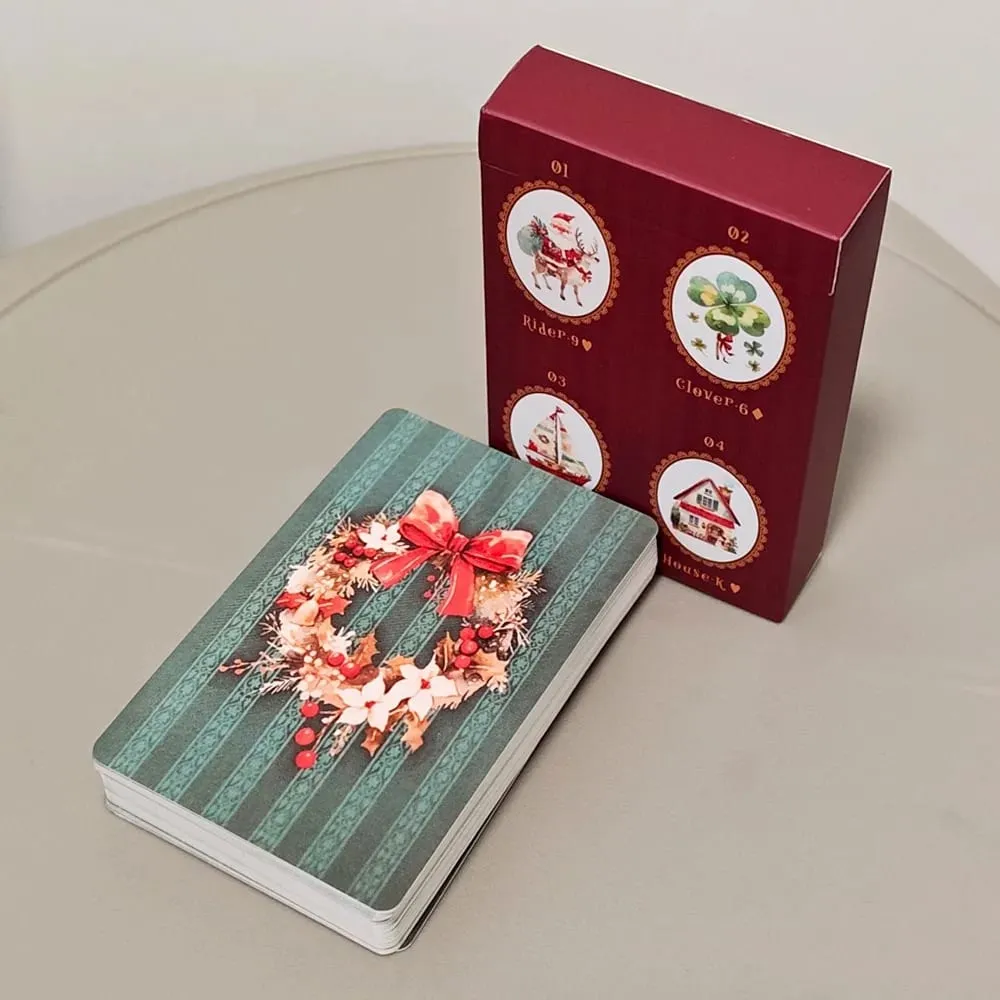 Christmas Carol Lenormand Oracle Cards 42PCS Christmas Watercolor Tarot Deck 6*9cm Divination Board Game Christmas Gift