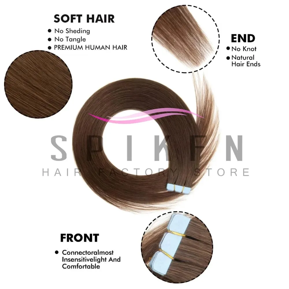 Naturalny czarny brązowy blond Mini taśma w ludzkich doczepach z włosów 12 "-20" taśma klejąca wątek skóry taśma do włosów Ons 10 sztuk/paczka dla kobiet