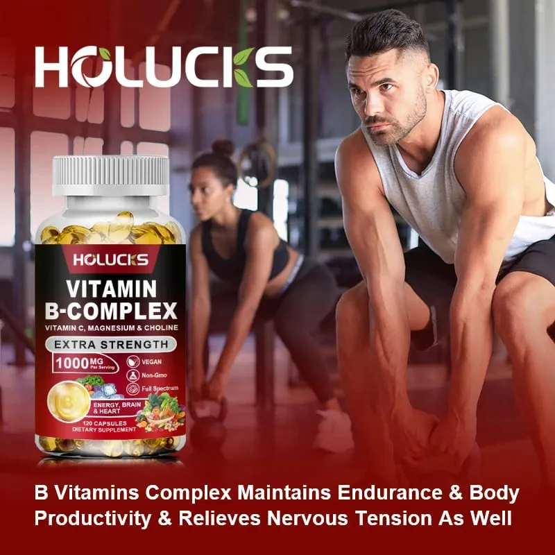 Compre 1 e ganhe 1 grátis! Suplemento de complexo de vitamina B pura para metabolismo energético e sistema nervoso, defesa imunológica e alívio do estresse