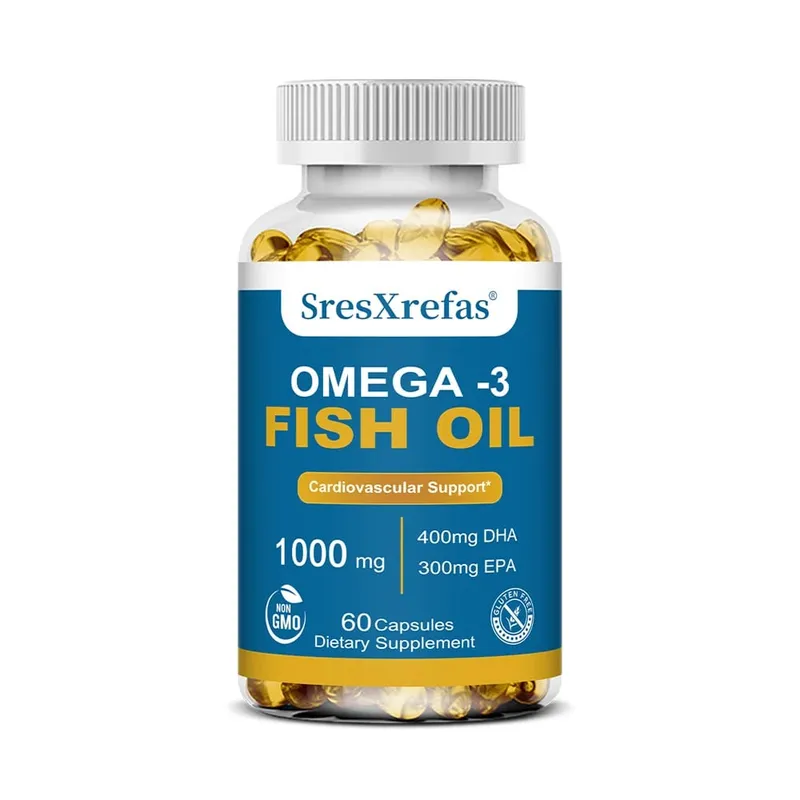 Fish Oil 1000 Mg | Omega 3 + EPA & DHA | Brain Heart Joints Skin and Immune Support | 120 Count Non-GMO Softgels Supplements