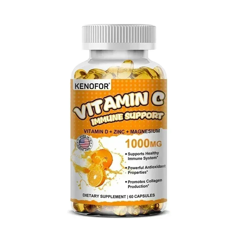 Vitamin C Supplement for Immune Support & Antioxidant Protection Vegan Friendly Non-GMO Gluten Free 30/60/120 Capsuels