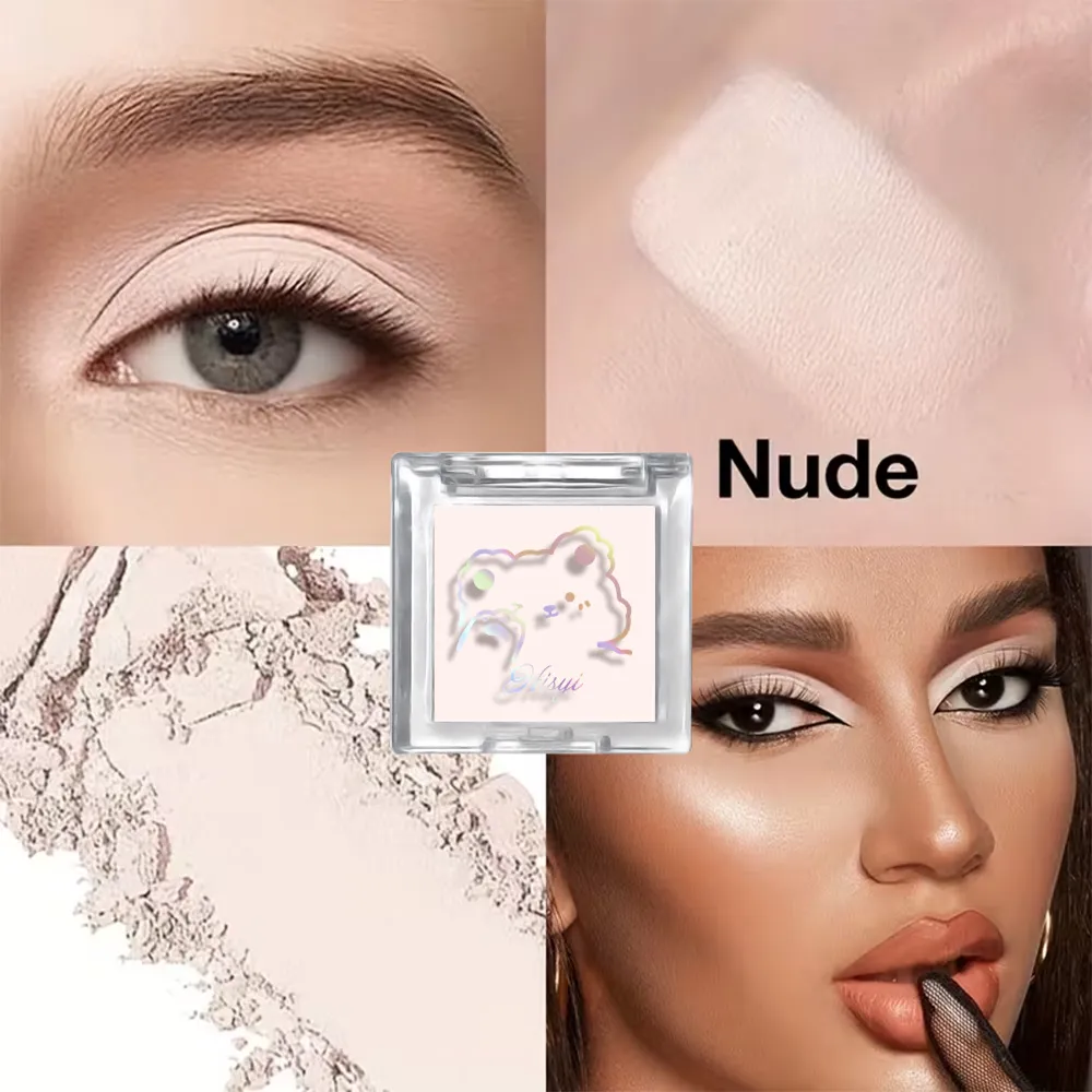 White Matte Eyeshadow Palette Cut Crease Base Highlighter Waterproof Long Lasting Brightening Eye Makeup Shell