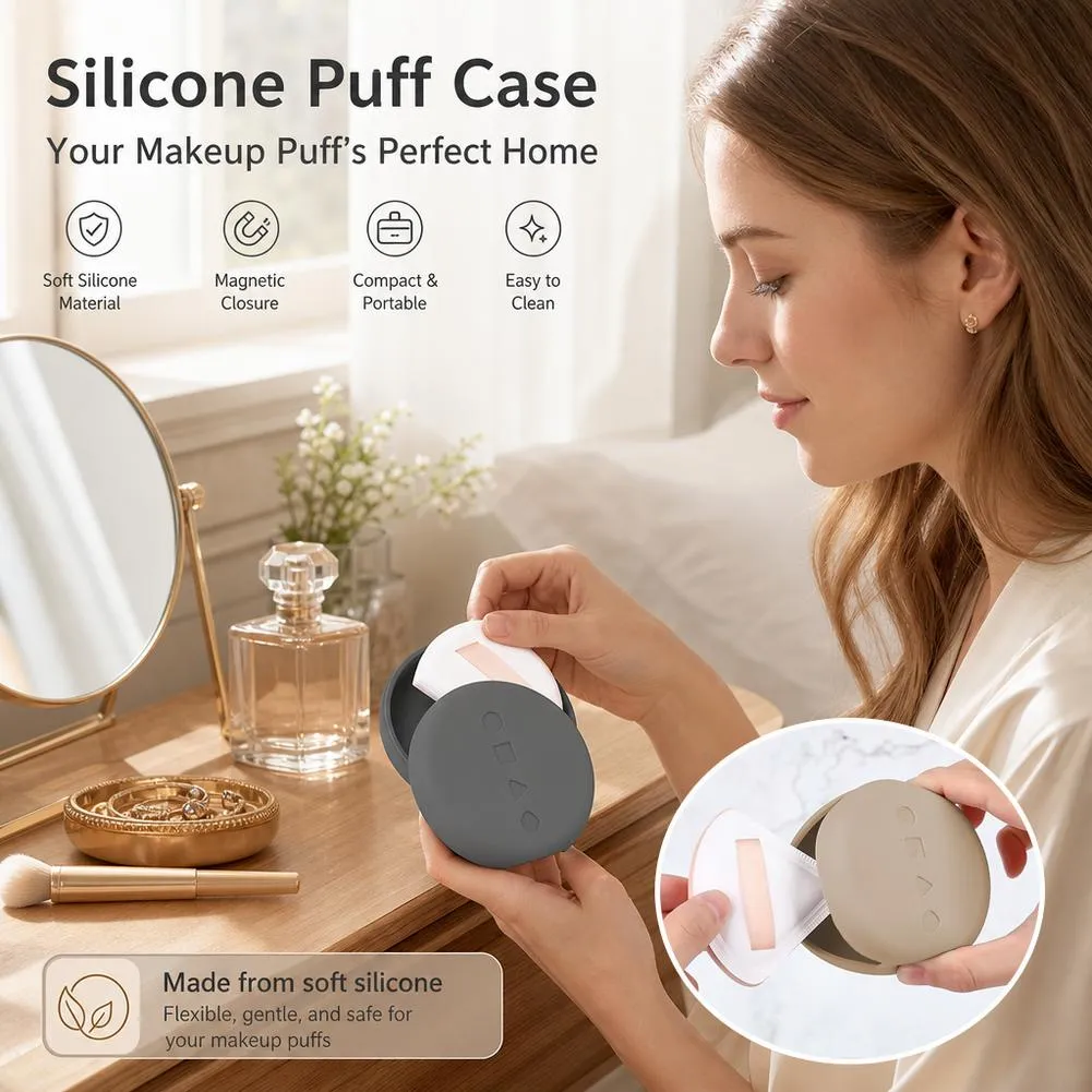 Silicone Cosmetic Brushes Storage Bag Travel Makeup Brush Holder Makeup Sponge Case Portable Makeup Tools Organizer