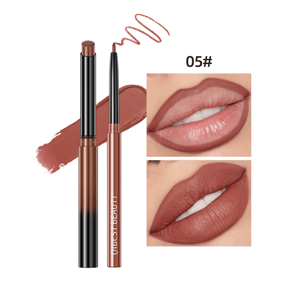 Set Pena Lipliner Lipstik 2 Buah Kosmetik Kontur Pensil Lip Liner Beludru Matte Kosmetik Tahan Lama Stik Bibir Merah Seksi