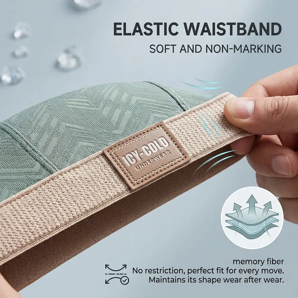 1/3 Uds. Boxers transpirables refrescantes de verano para Hombre, bragas de seda de hielo a rayas con ondas sólidas a la moda para Hombre, ropa interior de alta elasticidad para Hombre