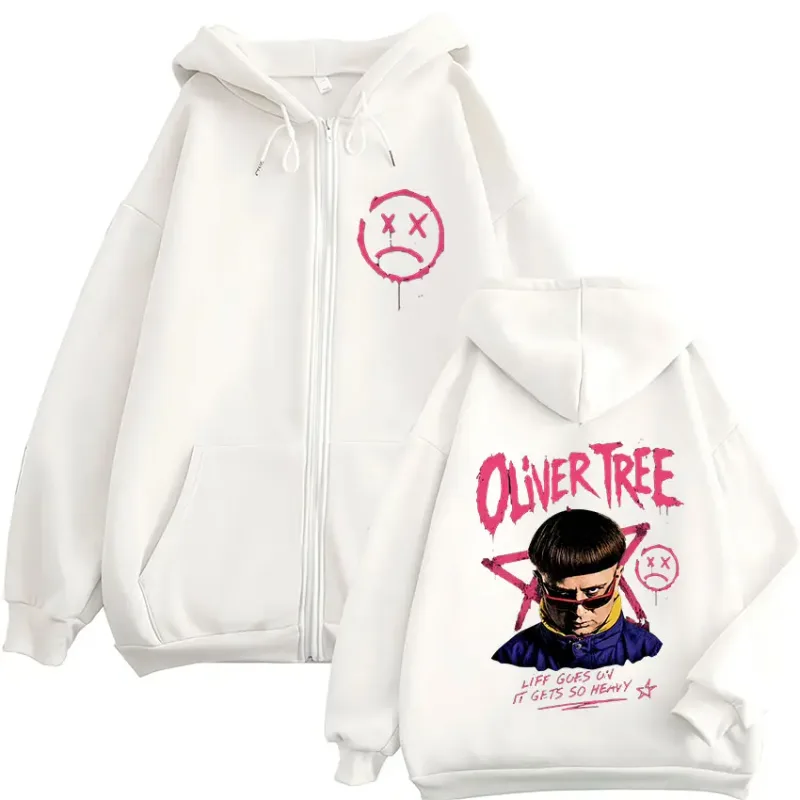 Rest in Peace Oliver Tree Zipper Hoodies Tribute Life Goes on 1993-2026 Memorial Men's Fashion Hip Hop Zip Up Hooded Sweatshirts