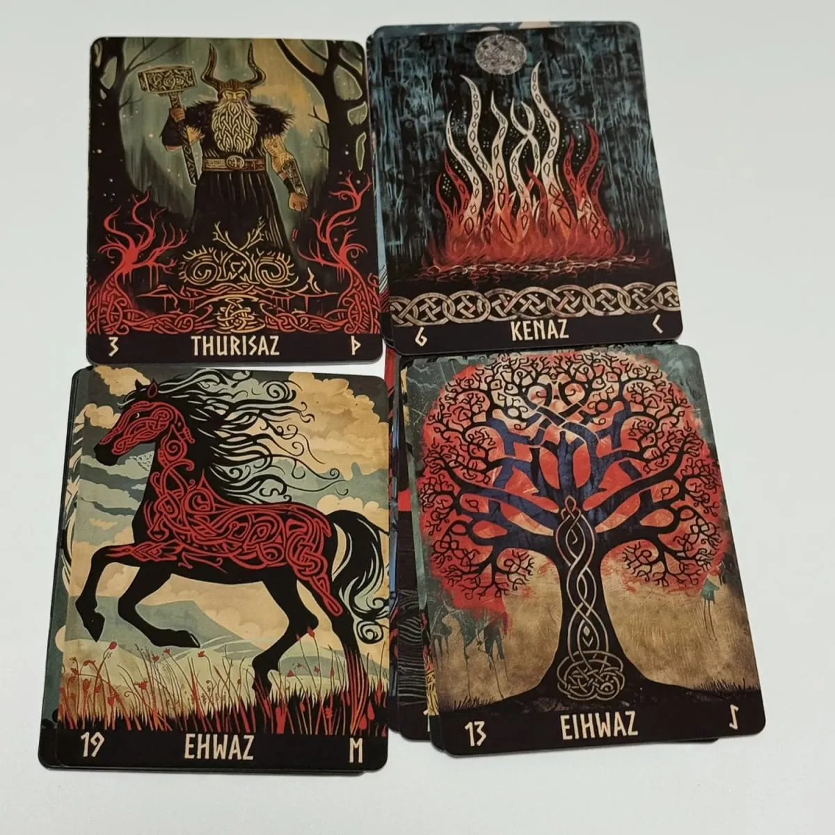 Norwegian Woodcut Runes Deck English 22pcs Board games runes series oracle deck
