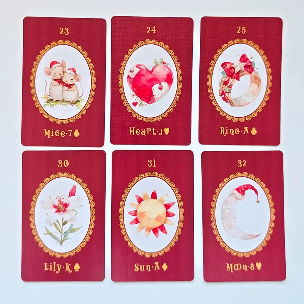 Christmas Carol Lenormand Oracle Cards 42PCS Christmas Watercolor Tarot Deck 6*9cm Divination Board Game Christmas Gift