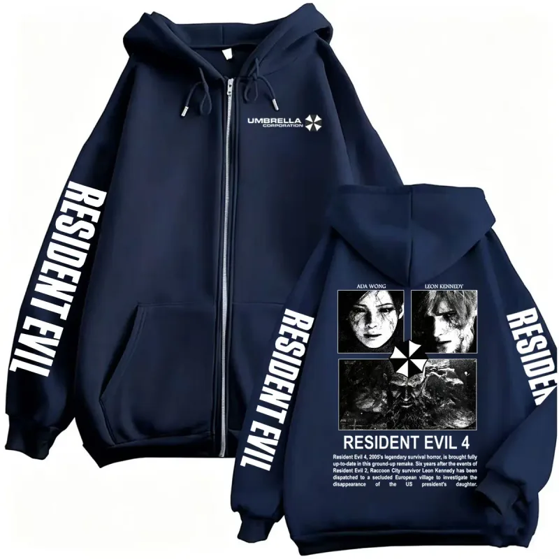 Leon Kennedy Resident Evil Requiem Zipper Hoodies Men Women Fashion Classic Sweatshirts Jacket Coats Casual Fleece Zip Up Hoodie