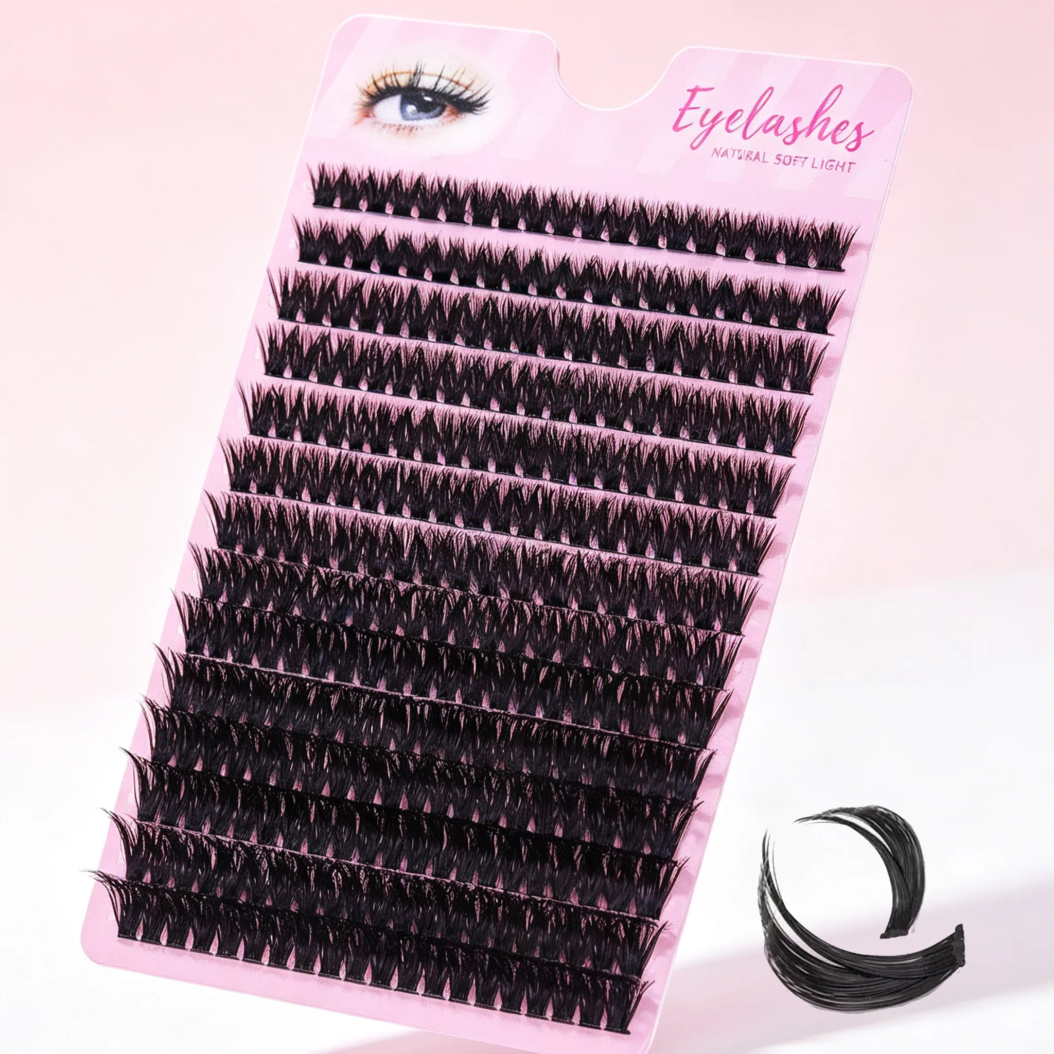 80D Faux Mink Cluster Lashes D Curl Volume Individual Lash Clusters Soft Segmented False Eyelashes DIY Natural Eye Makeup Tool