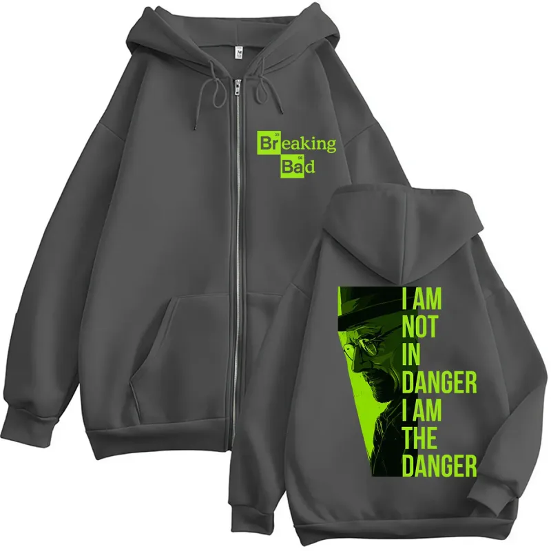 TV Dizisi Breaking Bad Heisenberg Zip Up Kapüşonlular Ben Tehlike Değilim Ben Tehlikeyim Erkek Kadın Eşofman Gevşek Sonbahar Rahat Mont