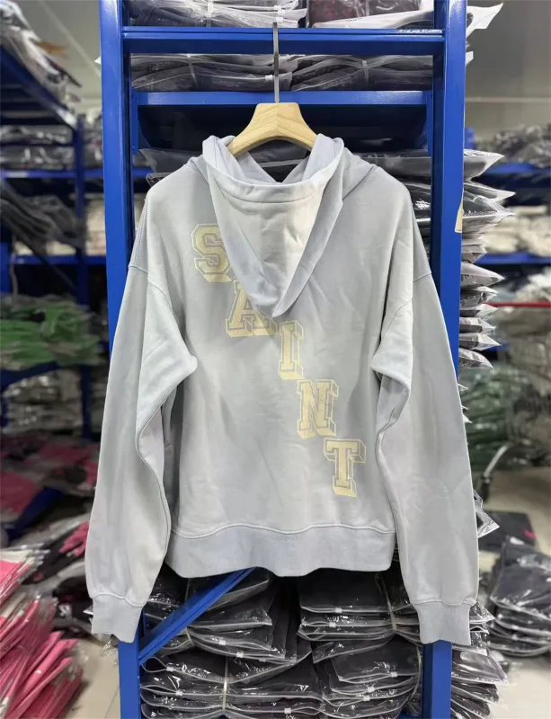 26SS New SAINT Mxxxxxx BABY MICHAEL HOODIE High-Street Oversized Cotton Hooded Sweater Printed Washed Hoodies For Men