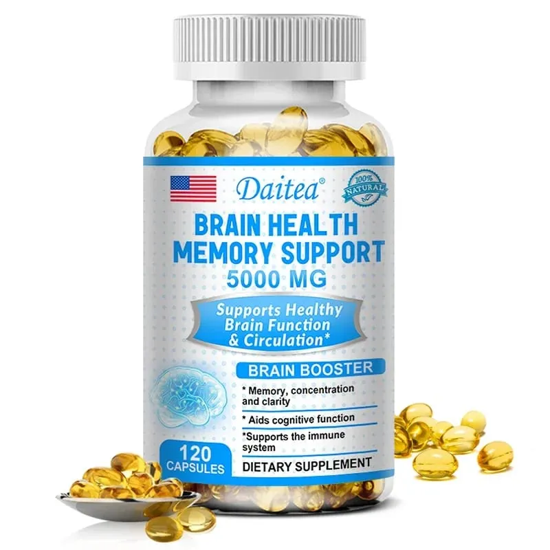 Brain Health Nootropic Capsules 5000mg Boost Memory Focus & Clarity Cognitive Function & Blood Circulation Mental Performance