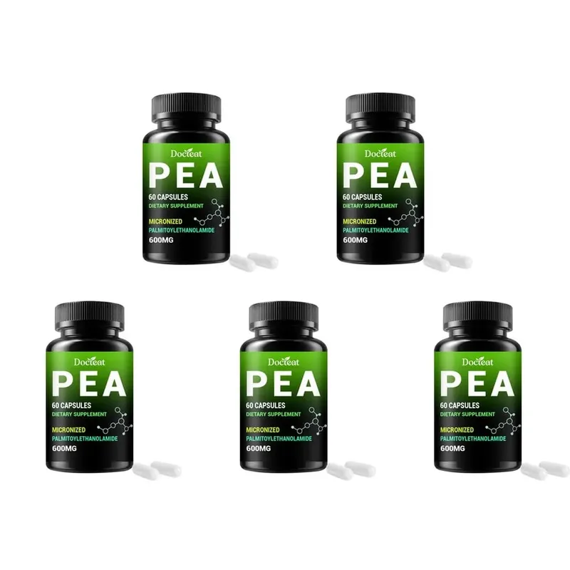 Docteat PEA 600mg Capsules Micronized Palmitoylethanolamide Supports Compound Balance Maintenance Comfort and Ease 60 Capsules