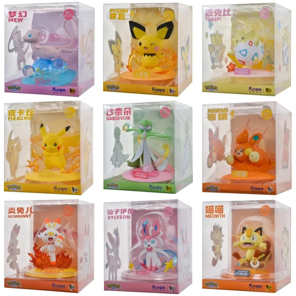 正版寶可夢可動人偶皮卡丘超夢雕像 Gardevoir Sylveon 動漫收藏模型寶可夢玩具禮物