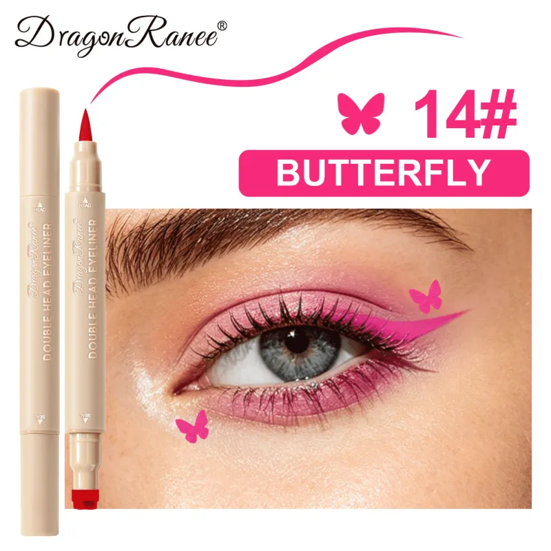 2-in-1 Double Ended Stamp Seal Eyeliner Quick Drying Waterproof and Sweat Proof Not Easy To Smudge Colorful Eye Makeup EyeLiner