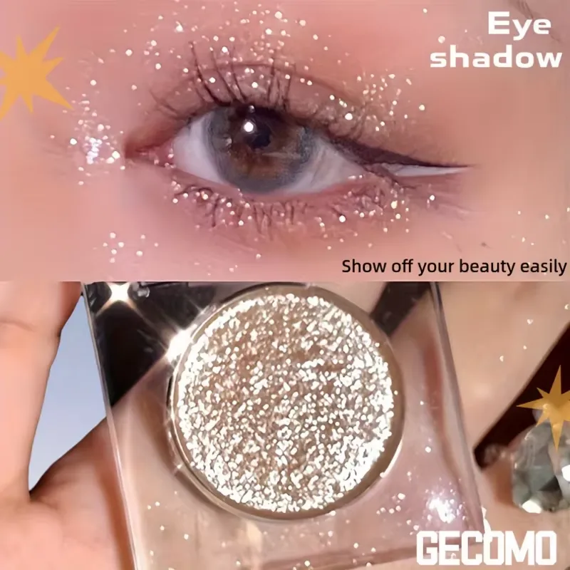 Long-Lasting Glitter Eyeshadow - Radiant High Shine Finish Instant Highlighting Effect Sparkling Powder Eye Makeup for Parties