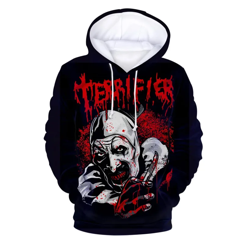 Horror Movie Terrifier 3D Print Hoodies Men Women Casual Streetwear Fashion Hoodie Sweatshirts Pullovers Tracksuits Man Clothing
