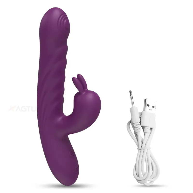 Adult Sex Toy Thrusting Rabbit VIbrator for Women Vibrating Dildo Telescopic G-Spot Clitoris Stimulator Female Masturbator