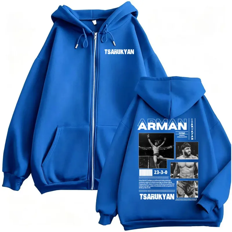Arman Tsarukyan Ahalkalakets Fan Gifts Sudadera Chaqueta Ropa de Hombre Sudaderas clásicas con Cremallera Casual Manga Larga Cardigan Abrigos