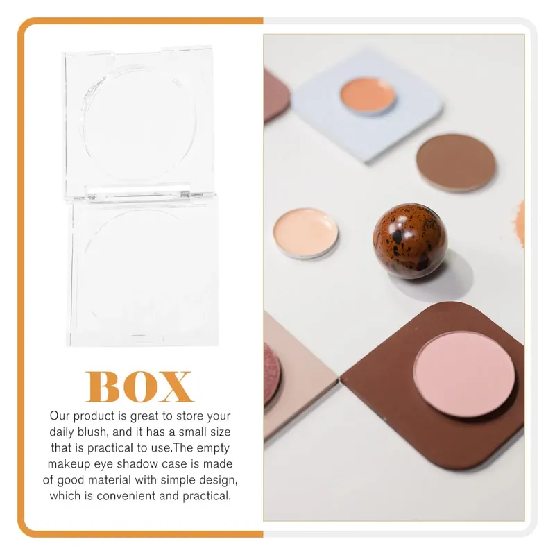 4Pcs Portable Compact Blush Boxes Maliit na Walang laman na Makeup Organizer Mga Container ng Travel Container Refillable Eyeshadow