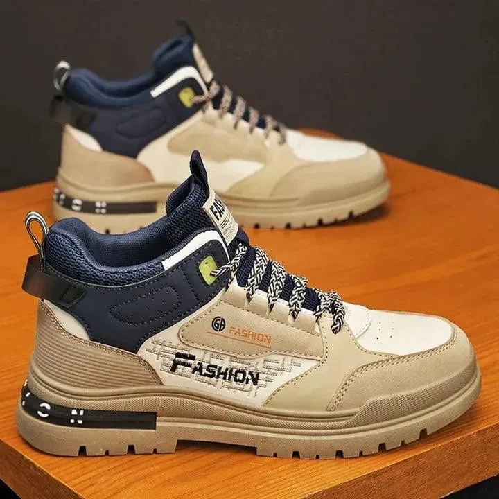 Men Sneakers Outdoor Casual Shoes New Non Slip Vulcanized Shoes Soft Sole Walking Shoe Lace-up High Top Men Custom Casual Shoes