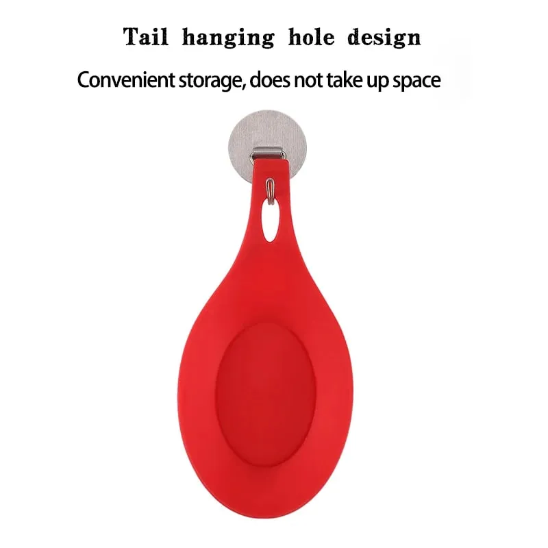 Silicone Spoon Rest Spatula Holder Heat Resistant Utensil Placemat Tray Kitchen Tools