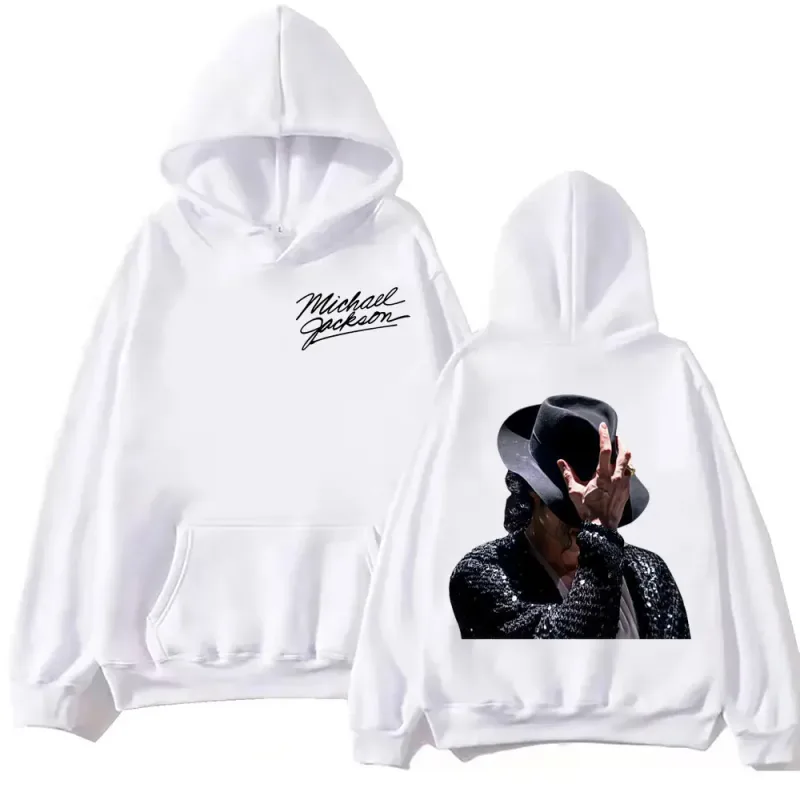 90's Singer Michael Jackson Graphic Hoodies Fashion Rock Vintage Hooded Sweatshirts Men Women Casual Fleece Oversized Pullovers