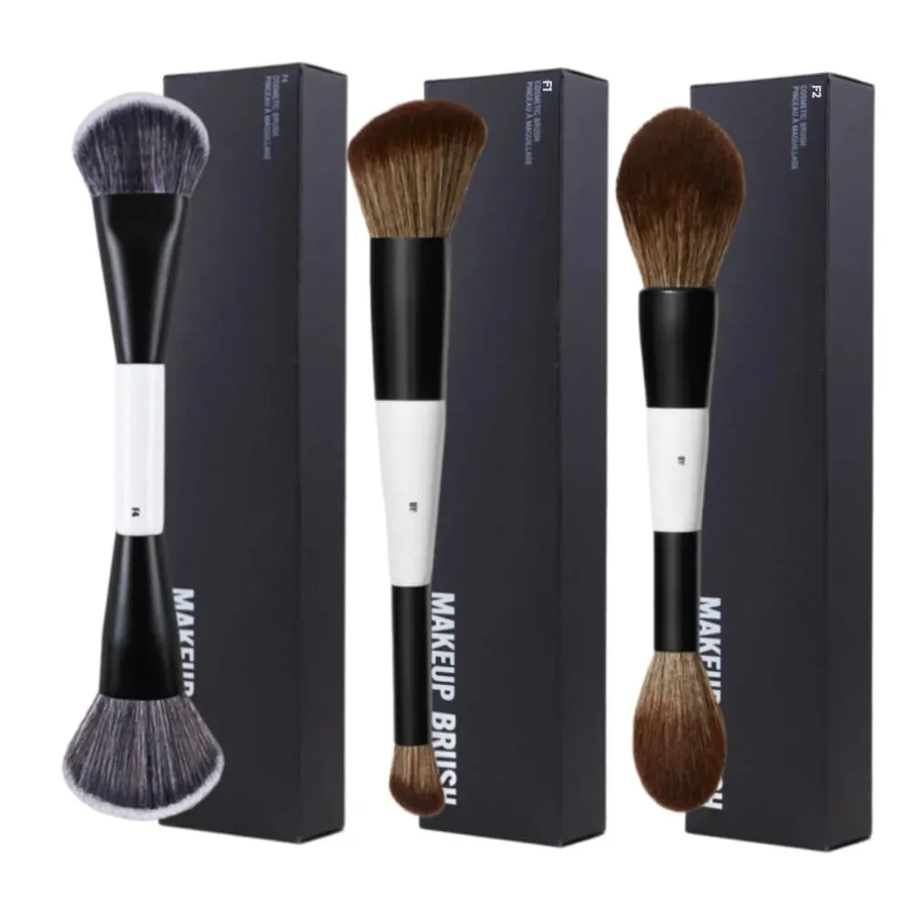 F1 Dual-Ended Contour Blush F2 Powder Brush F3 Highlight Soft Synthetic Hair Makeup Brushes Blusher Highlighter Cosmetic Brushes