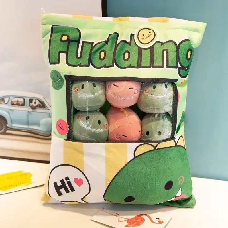 Cute Cartoon Snack Bag Plush Pillow Stuffed Doll Throw Cushion Trendy Internet Famous Snack Bag Plush Toy Soft Office Home De