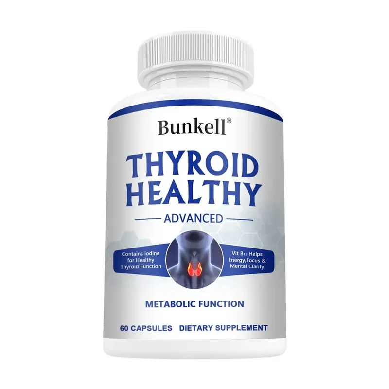 Thyroid Support Complex Capsules - with Iodine Selenium Zinc L-Tyrosine & Ashwagandha - Energy Metabolism & Cognitive Support