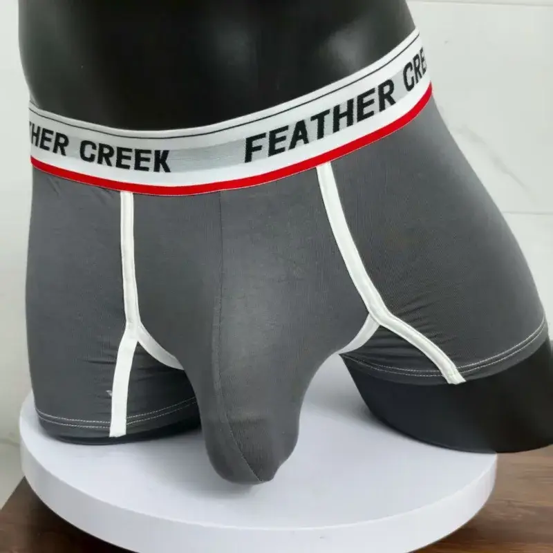 Men's U-shaped Big Pocket Panties Sexy Bulge Enhancing Pouch Underwear Solid Mid Waist Underpant Male Comfortable Boxer Shorts