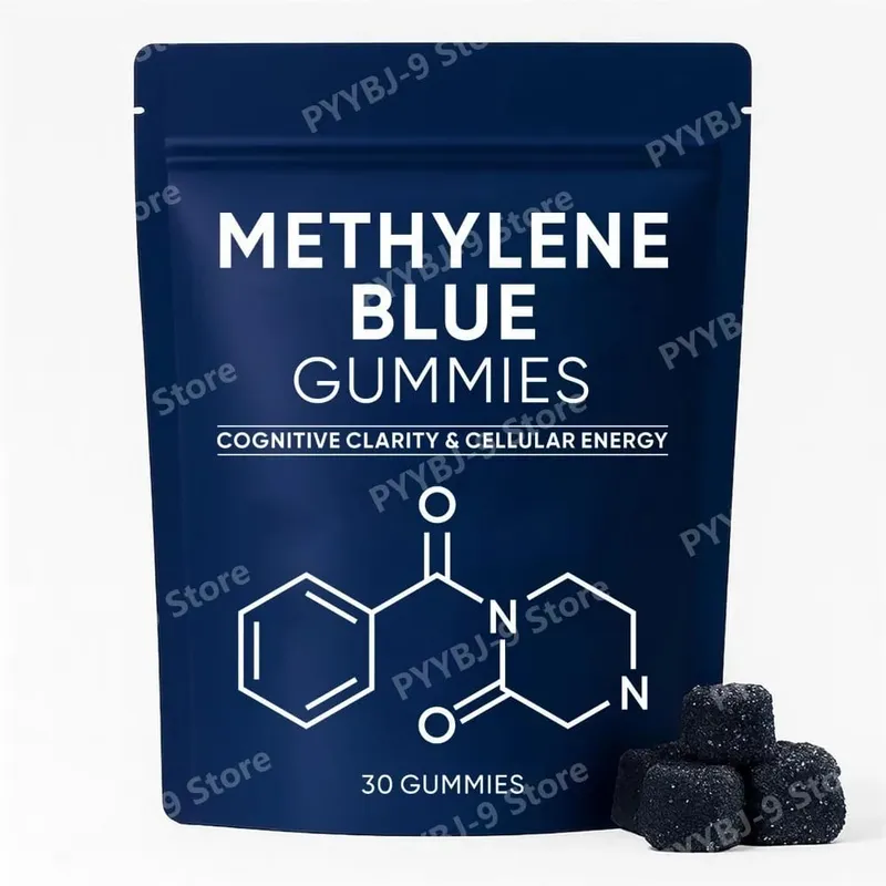 Methylene Blue Gummies with PQQ NAC Vitamin B2 & B3 Supports Cognitive Clarity & Cellular Energy Brain Nutrient for Adults 30Ct
